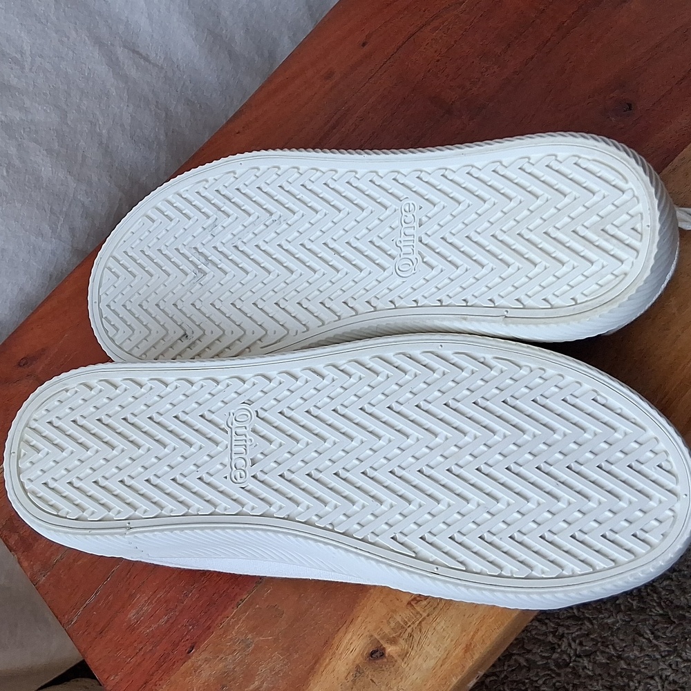 Quince Eco Cotton Canvas White Sneakers Size 6.5 Raw Natural Rubber - Picture 6 of 11